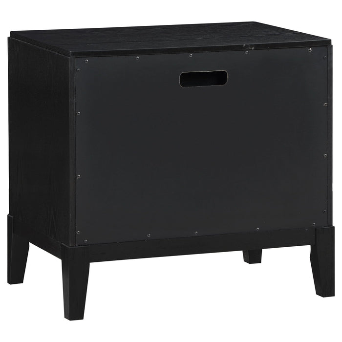 Brookmead 2 - drawer Nightstand Black - Walo Furniture