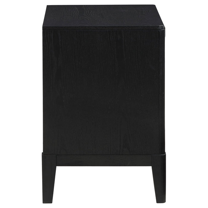 Brookmead 2 - drawer Nightstand Black - Walo Furniture