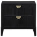 Brookmead 2 - drawer Nightstand Black - Walo Furniture