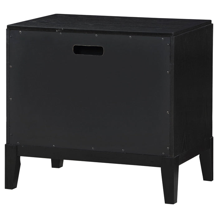 Brookmead 2 - drawer Nightstand Black - Walo Furniture