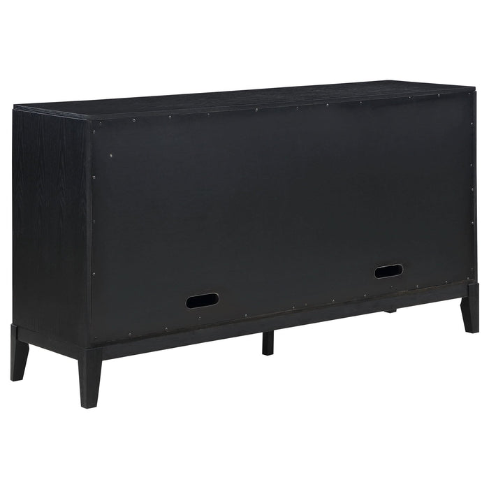 Brookmead 4 - door Sideboard Buffet Storage Cabinet Black - Walo Furniture