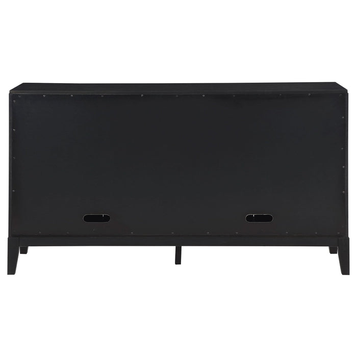 Brookmead 4 - door Sideboard Buffet Storage Cabinet Black - Walo Furniture