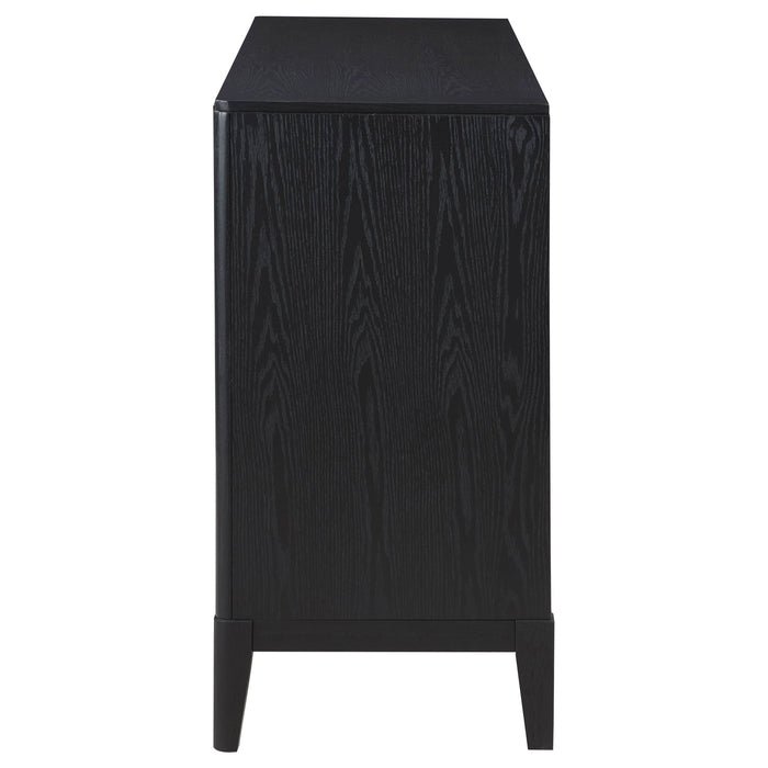 Brookmead 4 - door Sideboard Buffet Storage Cabinet Black - Walo Furniture