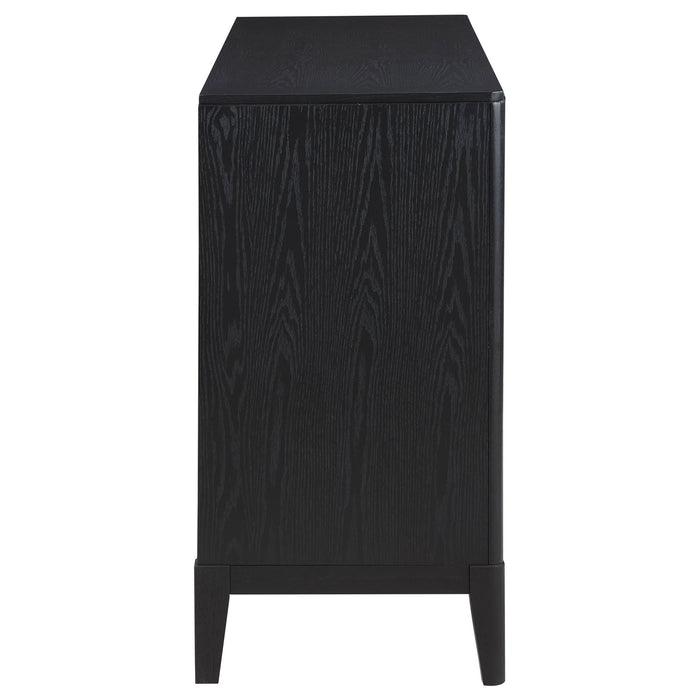 Brookmead 4 - door Sideboard Buffet Storage Cabinet Black - Walo Furniture