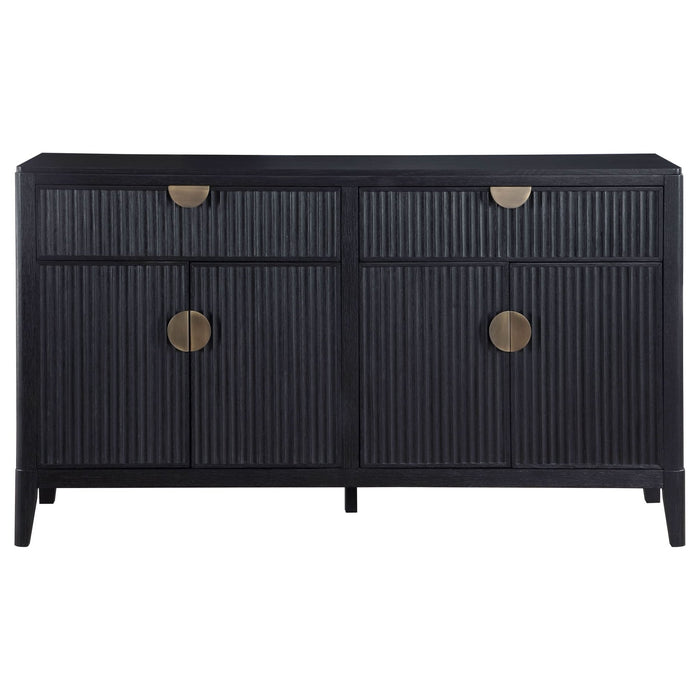 Brookmead 4 - door Sideboard Buffet Storage Cabinet Black - Walo Furniture