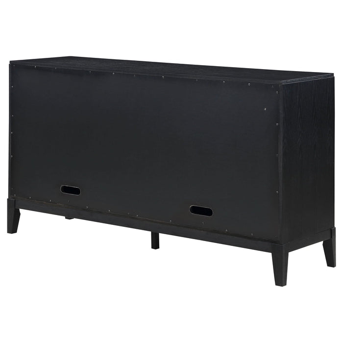 Brookmead 4 - door Sideboard Buffet Storage Cabinet Black - Walo Furniture