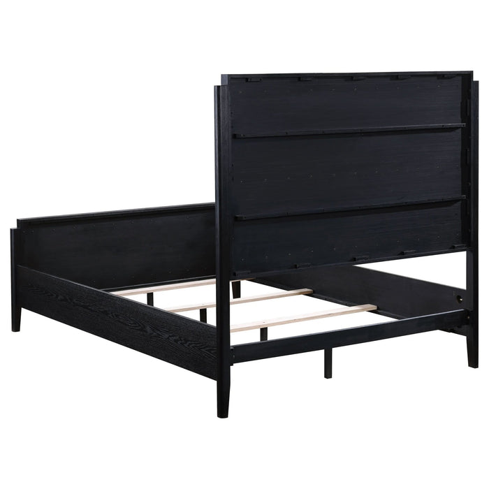 Brookmead 4 - piece Upholstered Cal King Bedroom Set Black - Walo Furniture