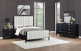 Brookmead 4 - piece Upholstered Cal King Bedroom Set Black - Walo Furniture