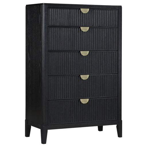 Brookmead 5 - drawer Bedroom Chest Black - Walo Furniture