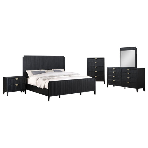 Brookmead 5 - piece California King Bedroom Set Black - Walo Furniture