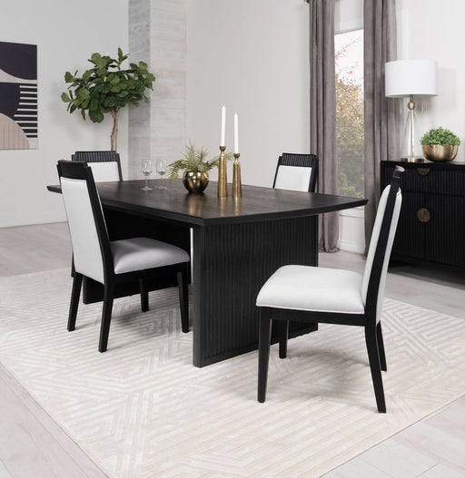 Brookmead 5 - piece Extension Leaf Dining Table Set Black - Walo Furniture