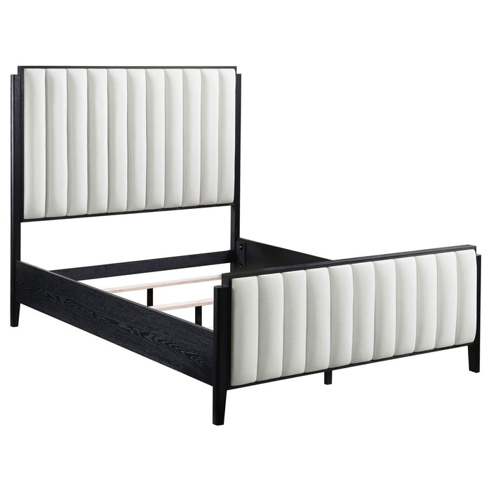 Brookmead 60 - inch Upholstered Eastern King Bed Black - Walo Furniture