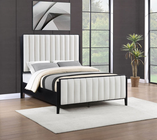 Brookmead 60 - inch Upholstered Eastern King Bed Black - Walo Furniture