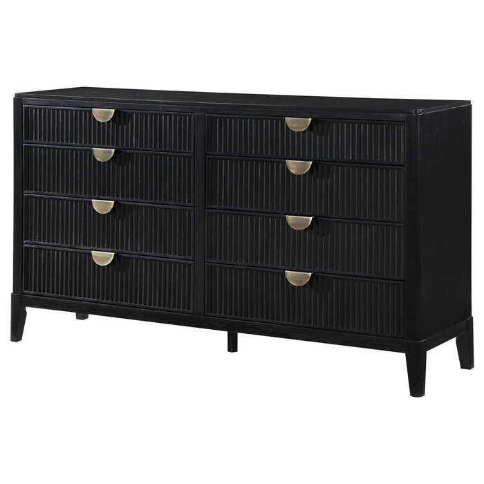 Brookmead 8 - drawer Dresser Black - Walo Furniture