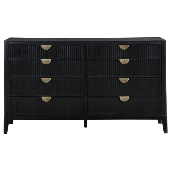 Brookmead 8 - drawer Dresser Black - Walo Furniture