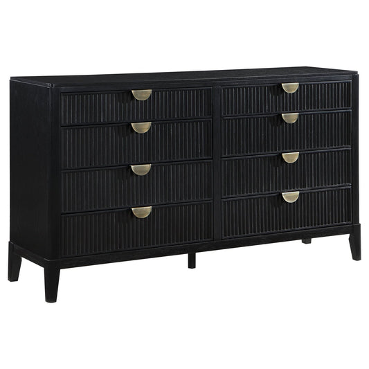 Brookmead 8 - drawer Dresser Black - Walo Furniture