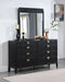 Brookmead 8 - drawer Dresser with Mirror Black - Walo Furniture