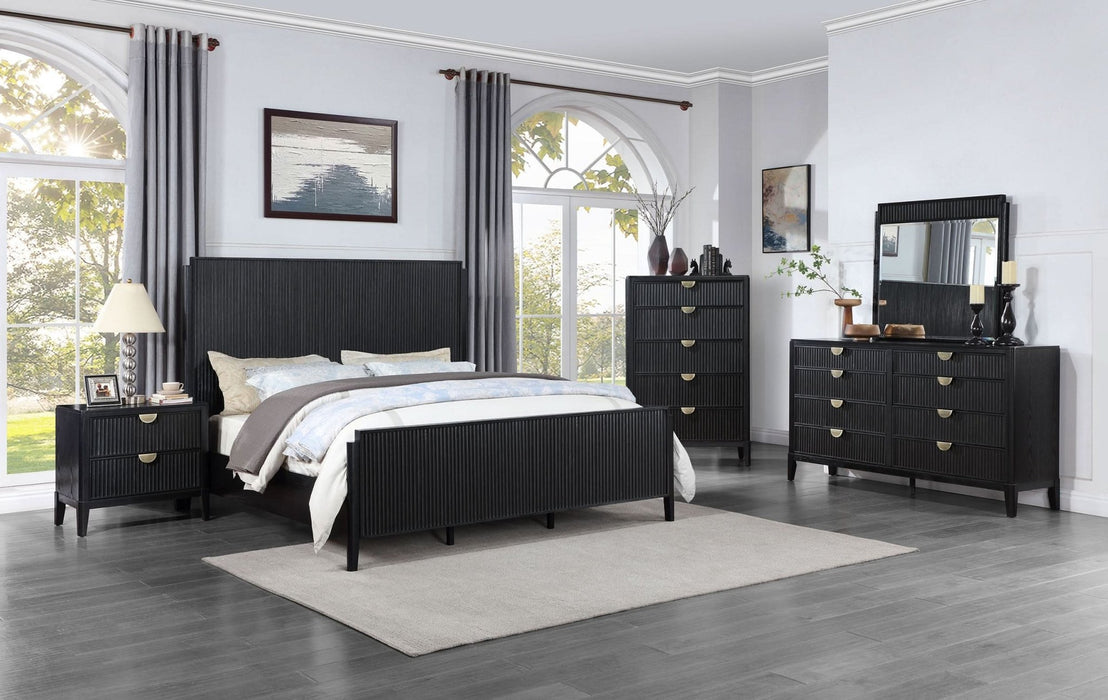 Brookmead 8 - drawer Dresser with Mirror Black - Walo Furniture