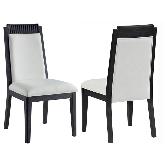 Brookmead Wood Dining Side Chair Ivory and Black (Set of 2) - Walo Furniture