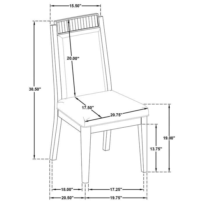 Brookmead Wood Dining Side Chair Ivory and Black (Set of 2) - Walo Furniture