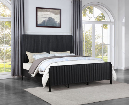 Brookmead Wood Queen Panel Bed Black - Walo Furniture