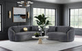 Brookside Velvet Upholstered Curved Loveseat Dark Grey - Walo Furniture