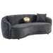 Brookside Velvet Upholstered Curved Sofa Dark Grey - Walo Furniture