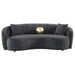 Brookside Velvet Upholstered Curved Sofa Dark Grey - Walo Furniture