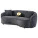 Brookside Velvet Upholstered Curved Sofa Dark Grey - Walo Furniture