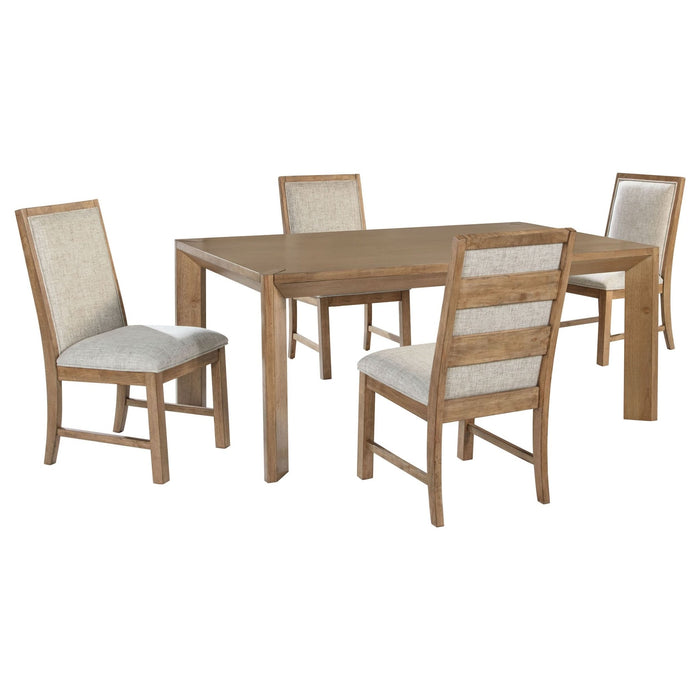 Bruner 5 - piece 72 - inch Rectangular Dining Set Natural Brown - Walo Furniture