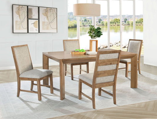 Bruner 5 - piece 72 - inch Rectangular Dining Set Natural Brown - Walo Furniture