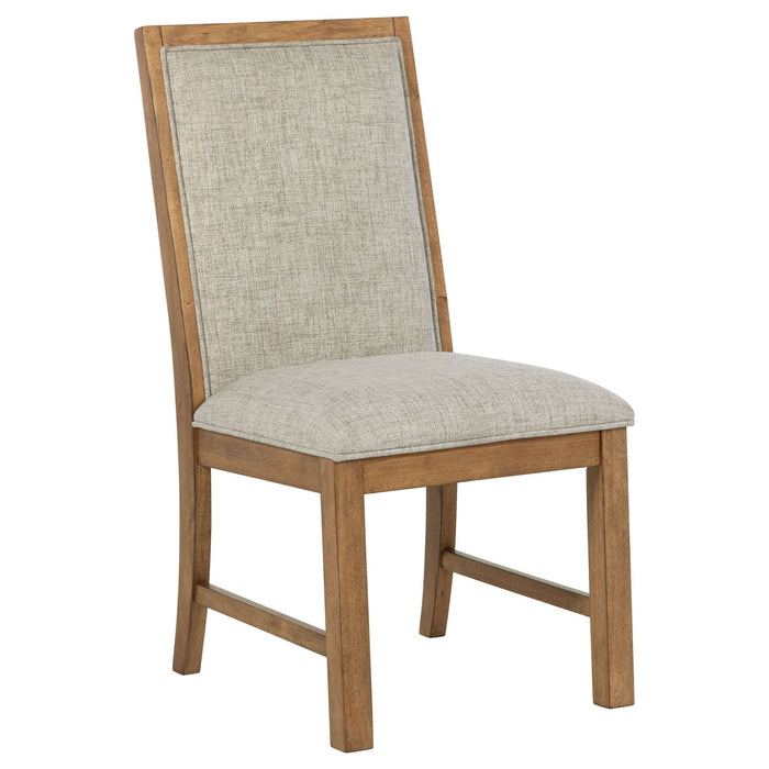 Bruner Upholstered Side Chair Natural Brown (Set of 2) - Walo Furniture