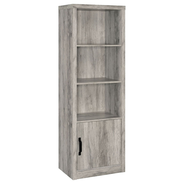 Burke 3 - shelf Engineered Wood Media Tower Grey Driftwood - Walo Furniture