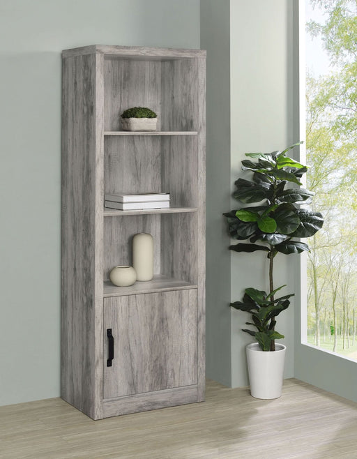 Burke 3 - shelf Engineered Wood Media Tower Grey Driftwood - Walo Furniture