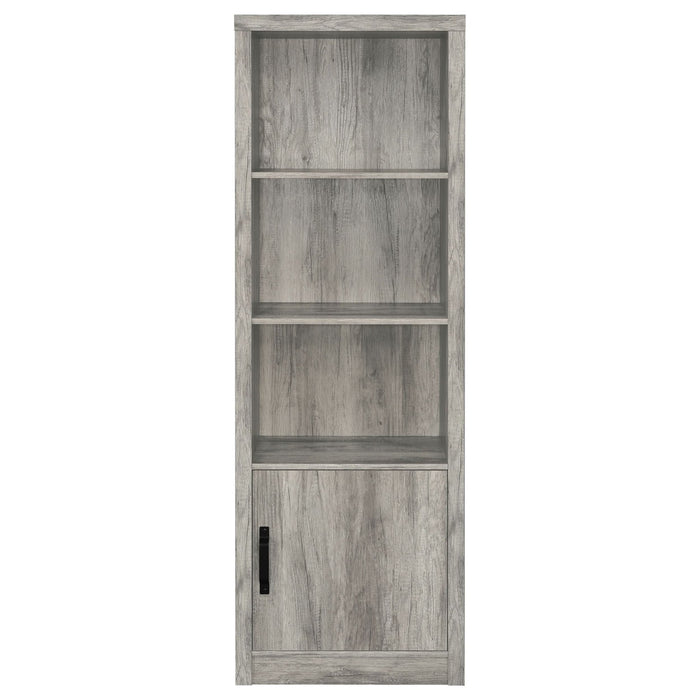 Burke 3 - shelf Engineered Wood Media Tower Grey Driftwood - Walo Furniture