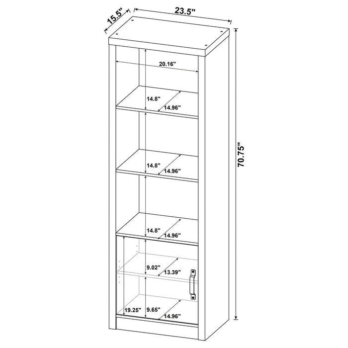 Burke 3 - shelf Engineered Wood Media Tower Grey Driftwood - Walo Furniture