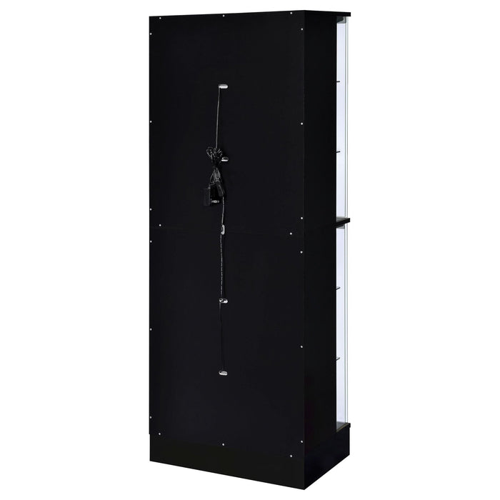 Cabra 4 - door LED Curio Display Cabinet Black High Gloss - Walo Furniture