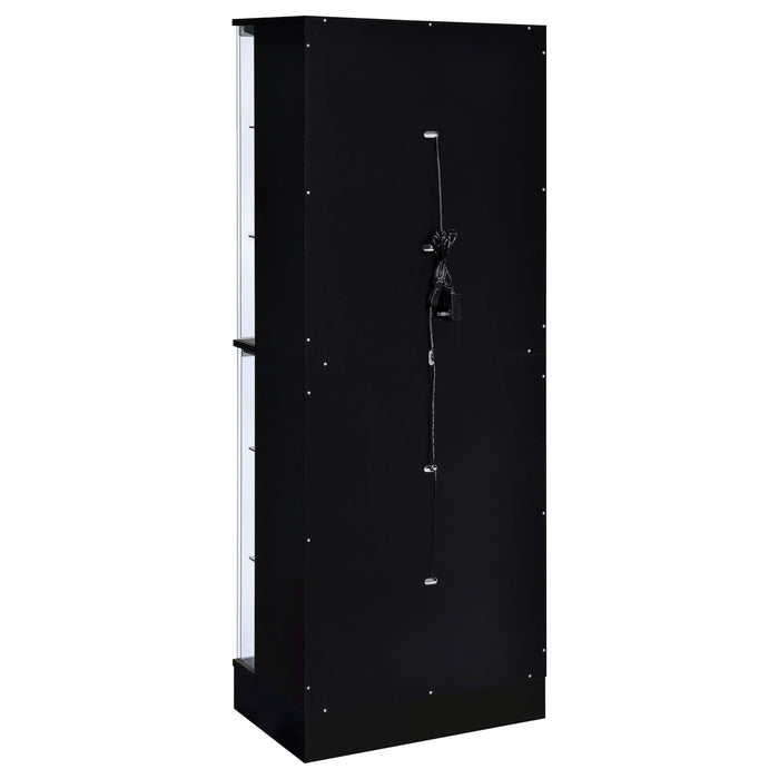 Cabra 4 - door LED Curio Display Cabinet Black High Gloss - Walo Furniture