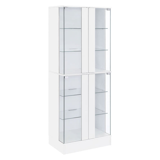 Cabra 4 - door LED Curio Display Cabinet White High Gloss - Walo Furniture