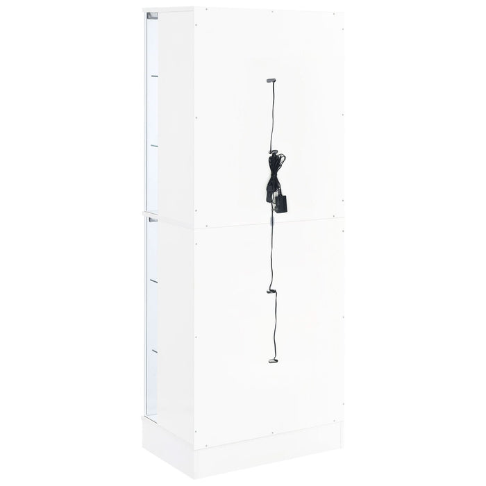 Cabra 4 - door LED Curio Display Cabinet White High Gloss - Walo Furniture