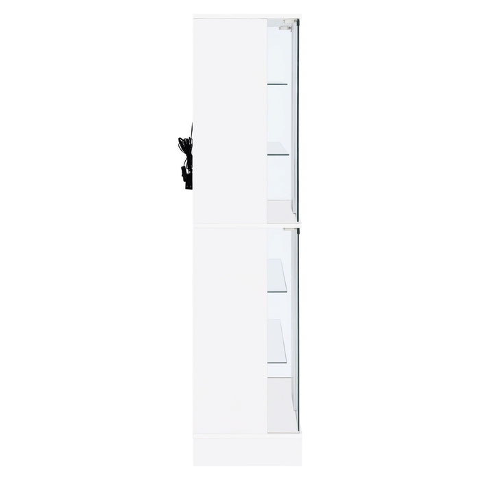 Cabra 4 - door LED Curio Display Cabinet White High Gloss - Walo Furniture