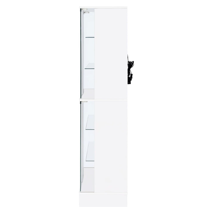 Cabra 4 - door LED Curio Display Cabinet White High Gloss - Walo Furniture