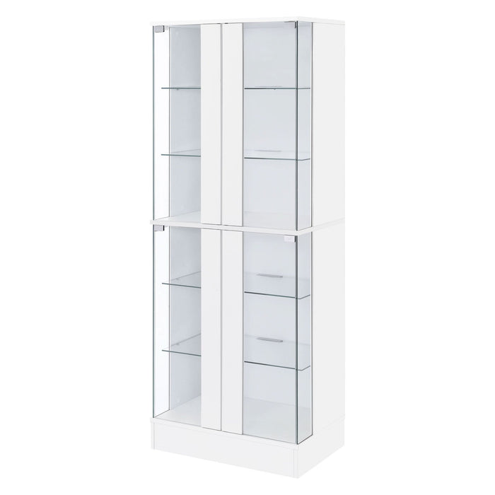 Cabra 4 - door LED Curio Display Cabinet White High Gloss - Walo Furniture