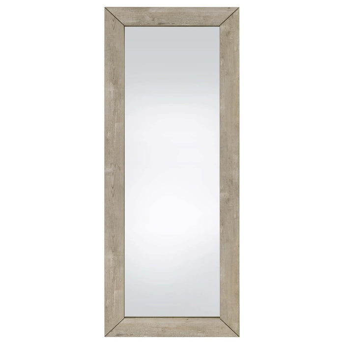 Cadence Tempered Glass Full Length Mirror Grey Washed Oak - Walo Furniture