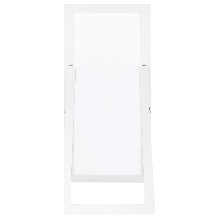 Cadence Tempered Glass Full Length Mirror White High Gloss - Walo Furniture