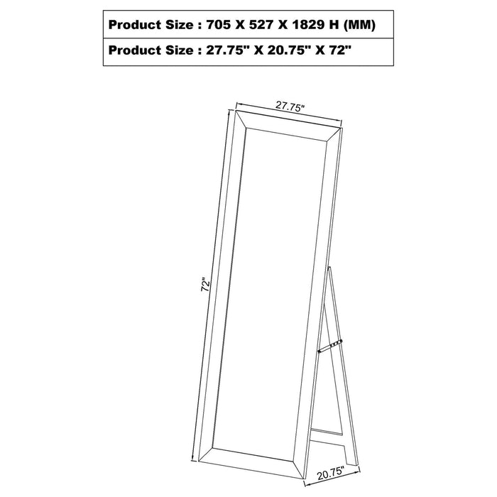 Cadence Tempered Glass Full Length Standing Mirror Mango - Walo Furniture