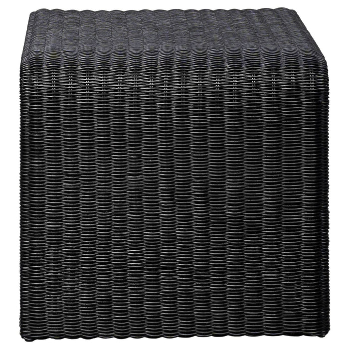 Cahya 2 - piece Rattan Coffee and End Table Set Black - Walo Furniture