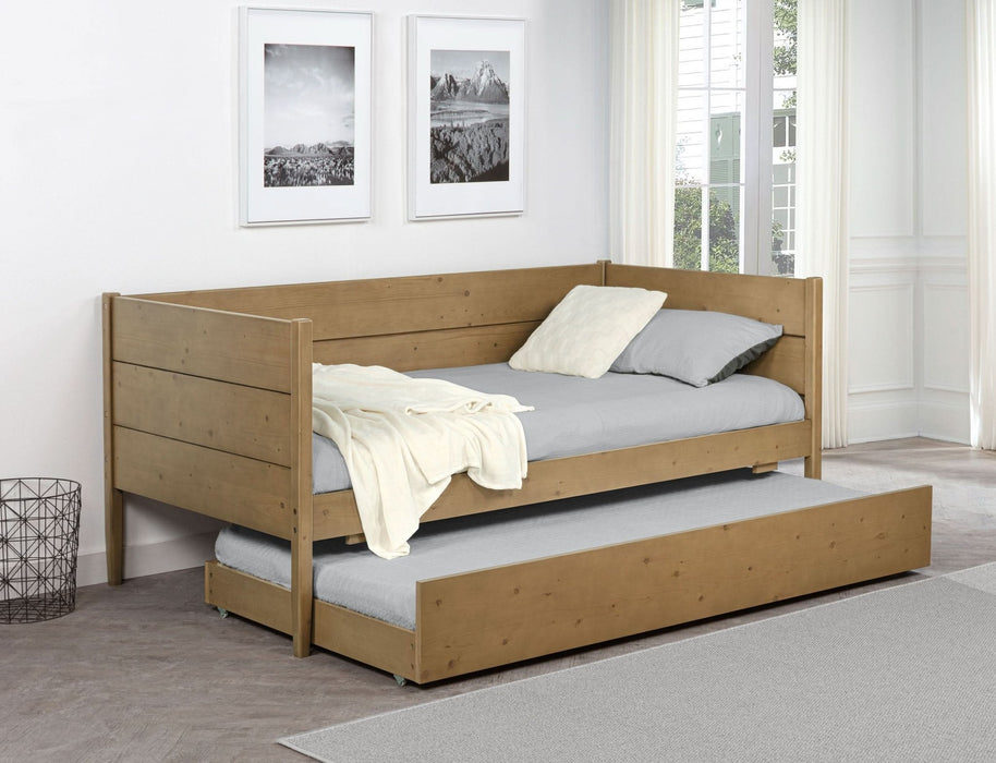 Calinda Wood Twin Daybed With Trundle Natural - Walo Furniture