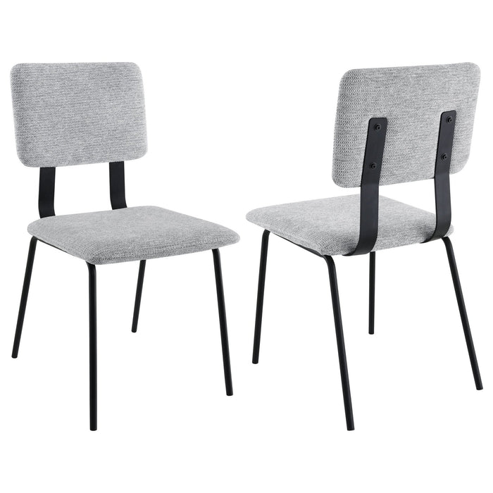 Calla Fabric Upholstered Dining Side Chair Grey (Set of 2) - Walo Furniture