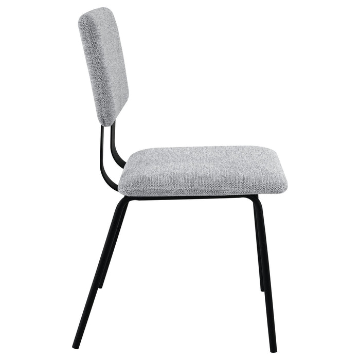 Calla Fabric Upholstered Dining Side Chair Grey (Set of 2) - Walo Furniture